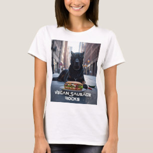 T-SHIRT ROCKS DE SAUCISSE VÉGANE - AMUSANT