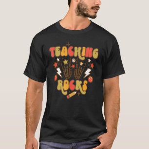 T-shirt Rocks d'enseignement Super rétro Squelette mains r