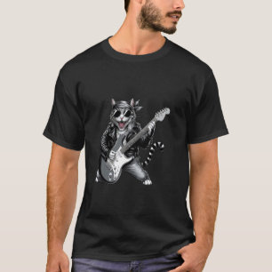 T-shirt Rockstar Chat Guitariste Bande Cool Musique Amant