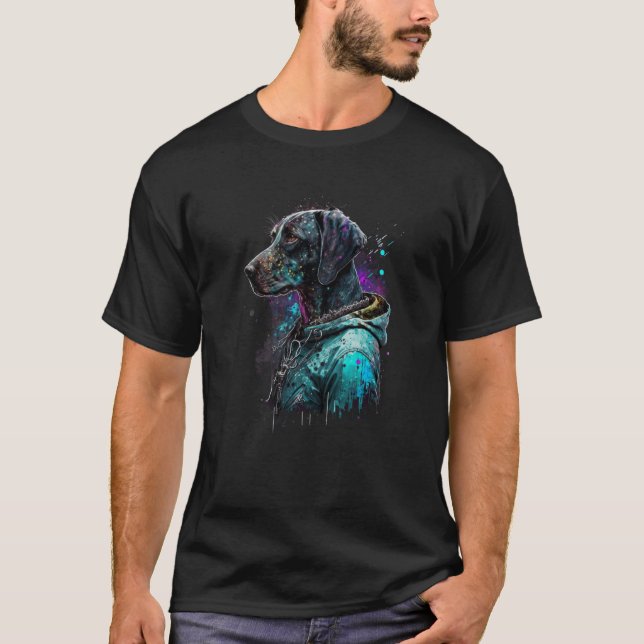 T-shirt Rockstar portrait GSP German Shorthaired Pointer (Devant)