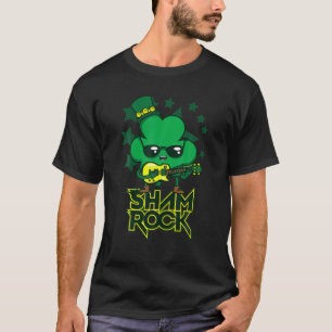 T-shirt Rockstar Shamrock Et Roulez Drôle St Patrick Day V