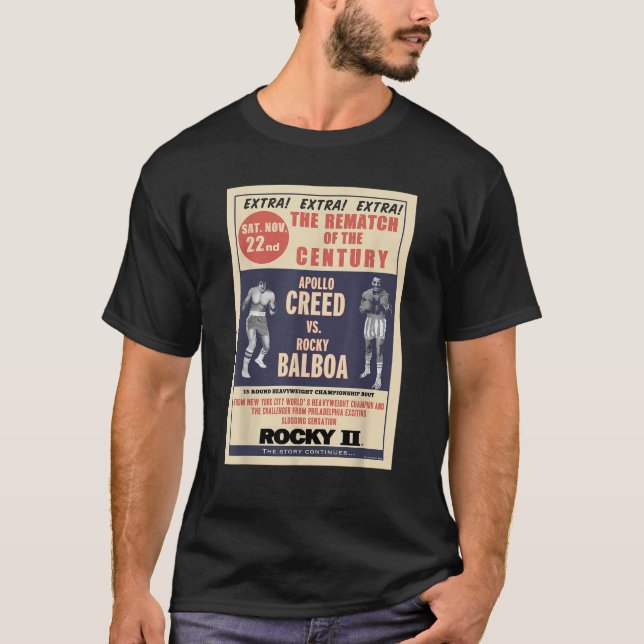 T-shirt Rocky Creed Vs Balboa Rematch Of Century Poste (Devant)