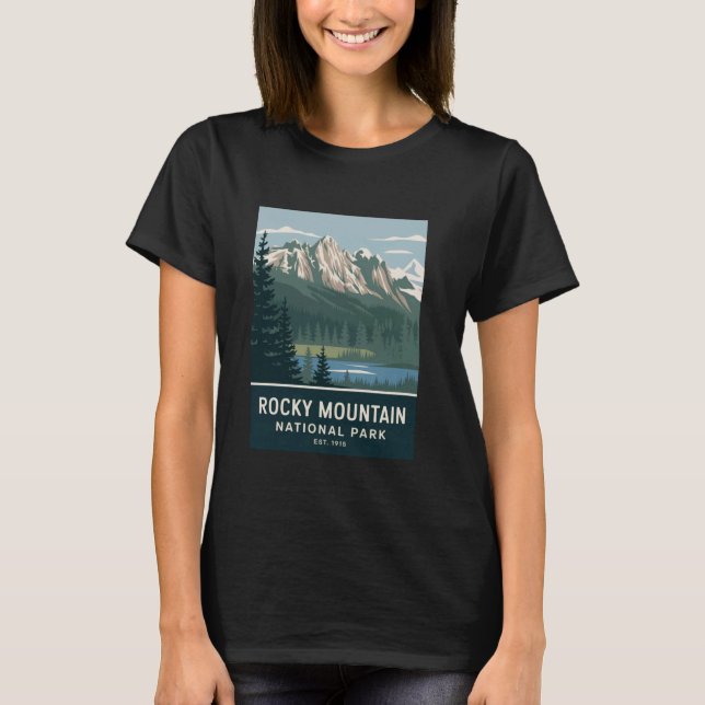 T-shirt Rocky Mountain National Park Camping Hiking Men Wo (Devant)