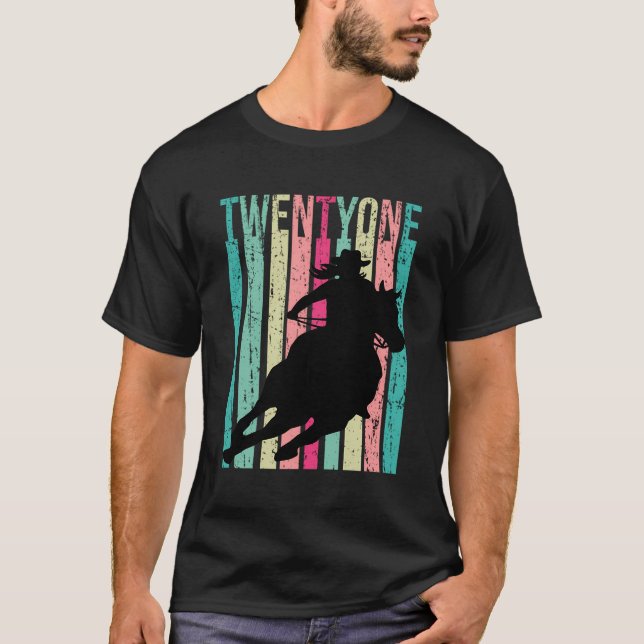 T-shirt Rodéo 21St Horse Cowgirl Pays 21 (Devant)