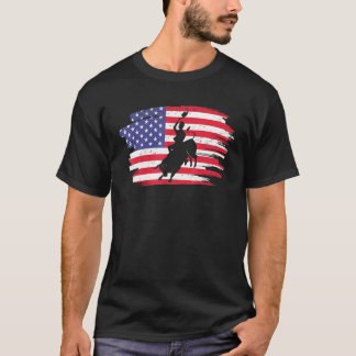 T-shirt Rodéo du drapeau américain Vintage rétro 4 juillet