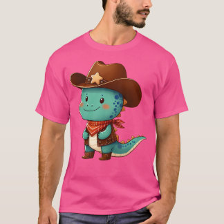 T-shirt Rodéo Occidentale Mignonne Dino Costume Sheriff Co