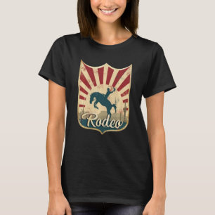 T-shirt Rodéo Vintage Rétro Cheval équitation Cowgirl