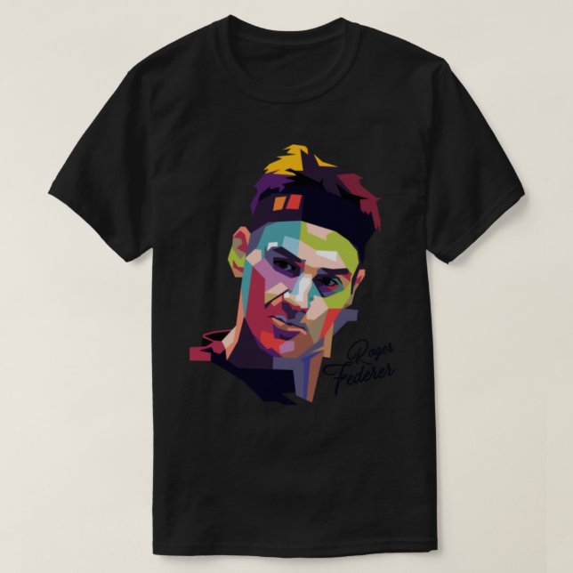 T-shirt Roger Federer Portrait d'art pop _ (Design devant)