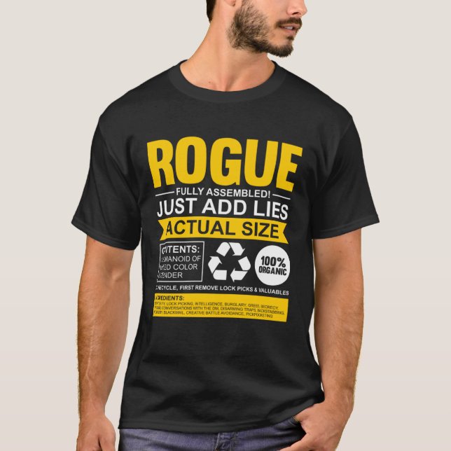 T-shirt Rogue Entièrement assemblé Gamer Rogue Contenant u (Devant)