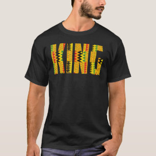 T-shirt Roi africain pour hommes garçons Cool Kente Cloth