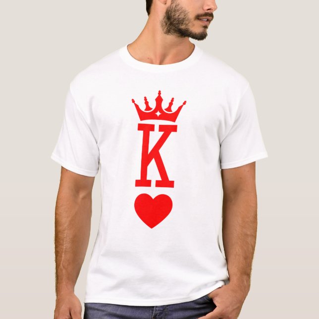 T-shirt Roi des Coeurs Costume d'Halloween Queen Couple (Devant)