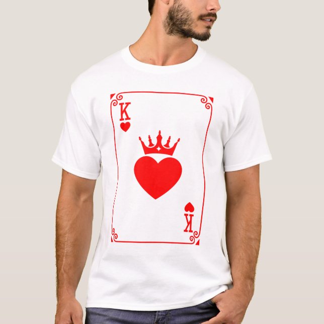 T-shirt Roi des Coeurs Costume d'Halloween Queen Couple (Devant)