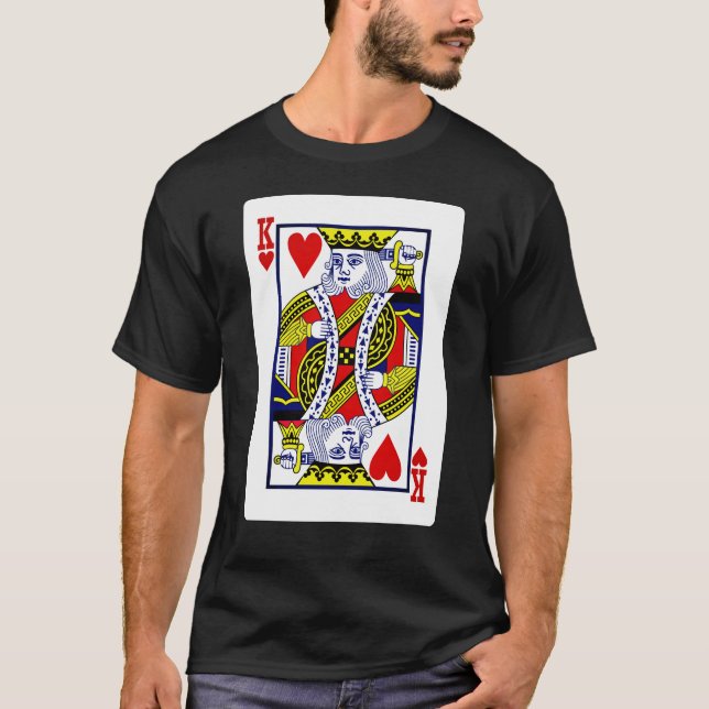T-shirt Roi des Coeurs du jeu traditionnel de cartes (Devant)