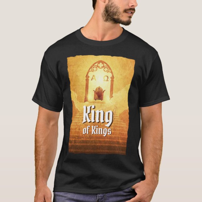 T-shirt Roi des rois | Jésus Christ sur le trône Noir (Devant)