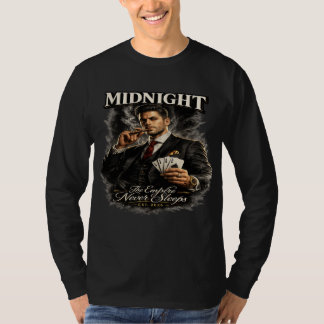 T-shirt Roi du Poker de Minuit Style Mafia Manches Longues