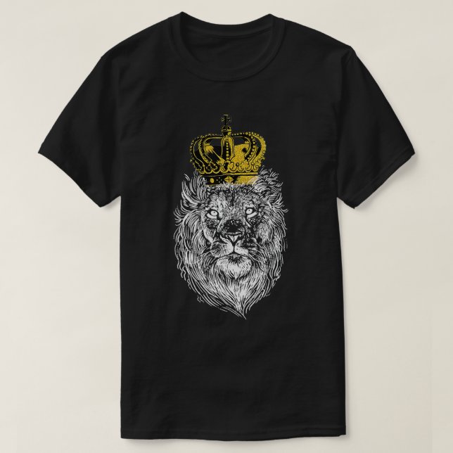 T-shirt Roi Lion roi des animaux de Jésus Chr (Design devant)