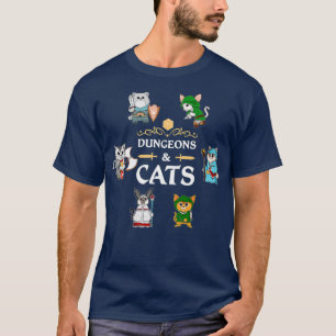 T-shirt Roleplaying Imaginaire RPG D20 Dungeons and Cats