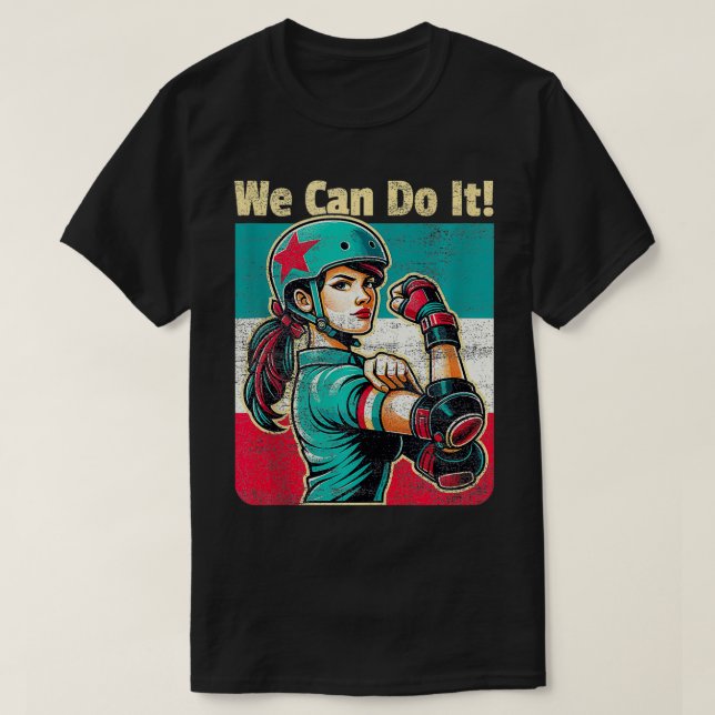 T-shirt Roller Derby Girls Can Do It Roller Derby 1 (Design devant)