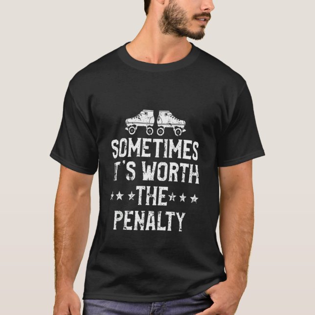 T-shirt Roller Derby Joueur Pénalité Patinage Équipe (Devant)