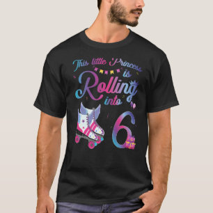 T-shirt Roller Skate 6e anniversaire 6 ans Fête de Fille R