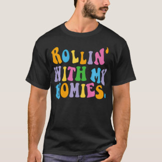 T-shirt Rollin Avec Mes Hommes Mots sur Le Dos Tendance Vê
