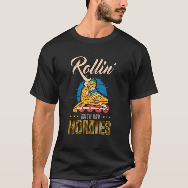T-shirt Rollin Avec Mes Hommes Roll Chaussure Roue Bottes (Devant)
