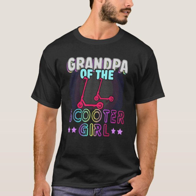 T-shirt Rollin Dans Grand-Père De La Scooter Girl Retro Ce (Devant)