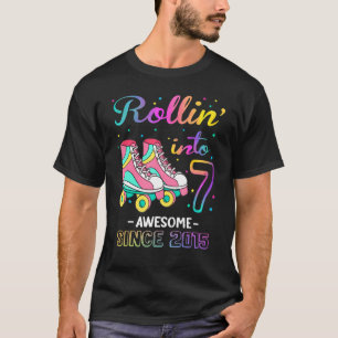 T-shirt Rollin' en 7 Awesome 2015 Roller Skating 7th Bir