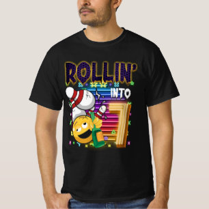 T-shirt Rollin en 7 Bowling Anniversaire fête 7e Anniversa