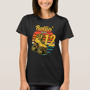 T-shirt Rollin' Into 12 Retro Roller 12ème Anniversaire S