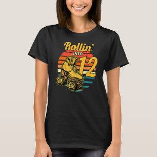 T-shirt Rollin' Into 12 Retro Roller 12ème Anniversaire S