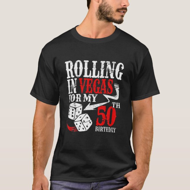 T-shirt Rolling À Las Vegas Anniversaire Fête 50E Annivers (Devant)