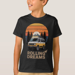 T-shirt Rolling Dreams Camping Camping Glamping Rv Adv