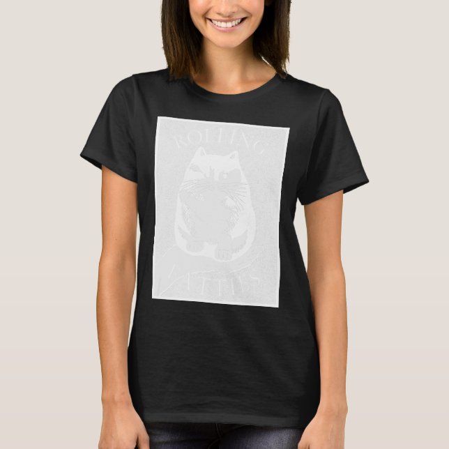 T-shirt Rolling Fatties Cat Monochrome Kitten (Devant)