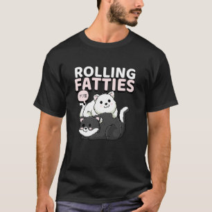 T-shirt Rolling Fatties (Drôle déclaration de chat & Graph