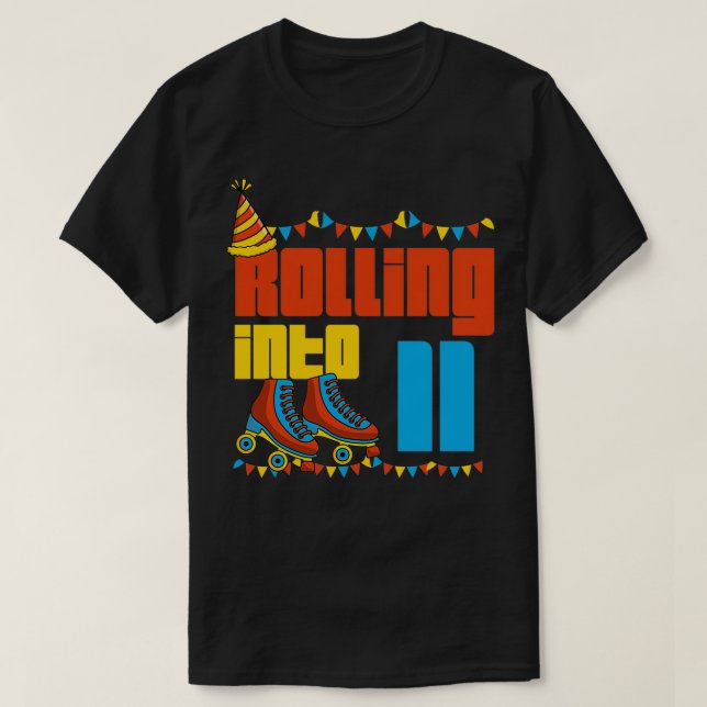 T-shirt Rolling In 11 Roller Skate 11e Anniversaire S (Design devant)