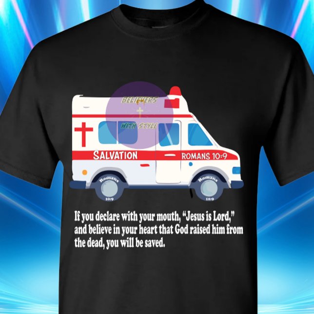 T-shirt Romains 10:9 Écriture - Chrétien - Salut (Créateur téléchargé)