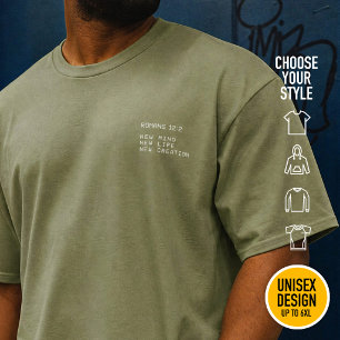 T-shirt Romains 12:2 Nouvelle Création de Vie Minimaliste