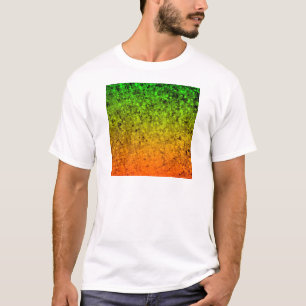 T-shirt ROMANCE JE, étoiles oranges au néon de vert