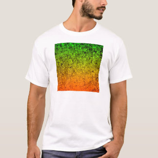 T-shirt ROMANCE JE, étoiles oranges au néon de vert