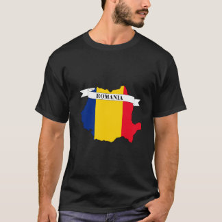 T-shirt Romania flag map