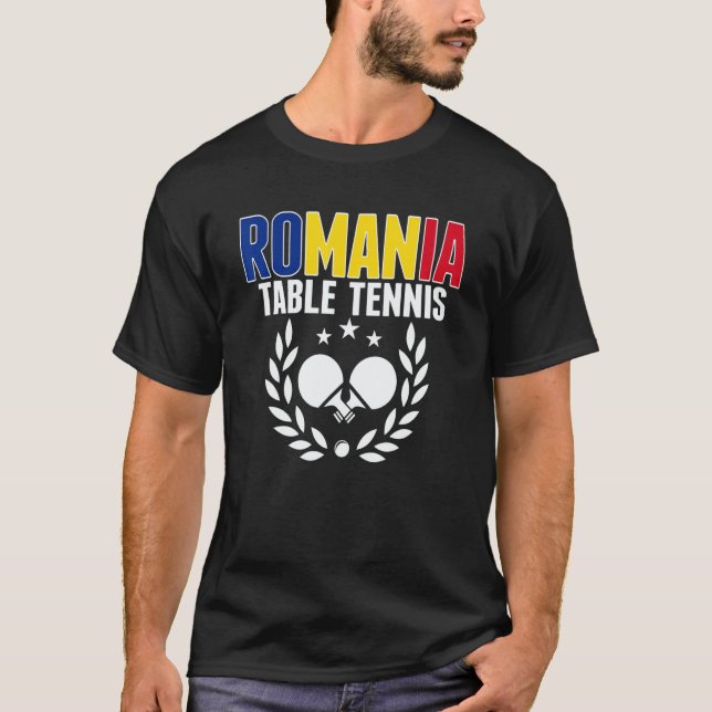 T-shirt Romania Table Tennis   Romanian Ping Pong Supporte (Devant)