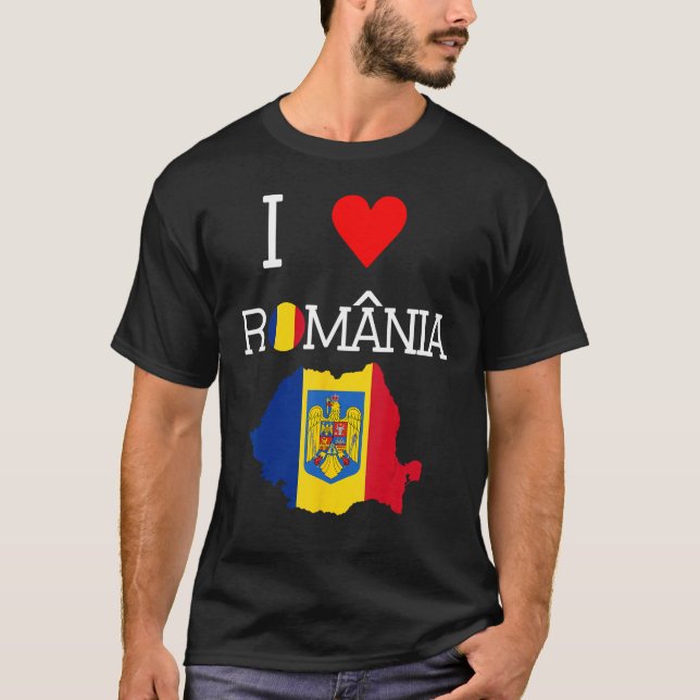 T-shirt Romanian  I Love Romania (Devant)
