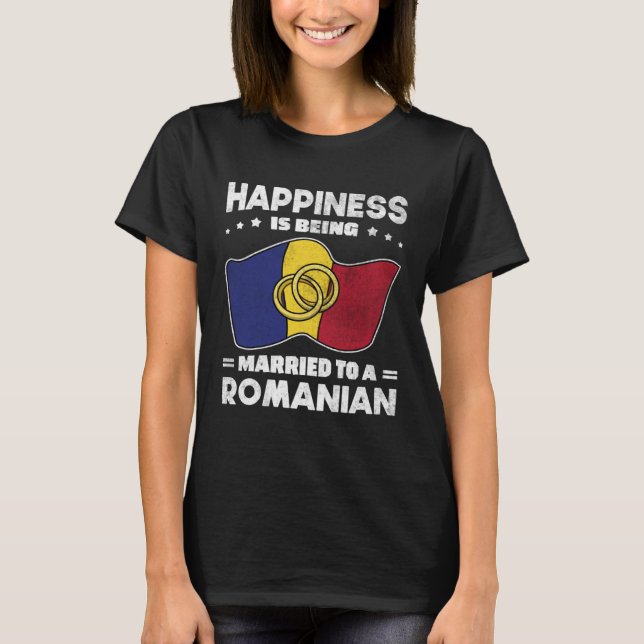 T-shirt Romanian Wedding State of Romania Roots Married (Devant)