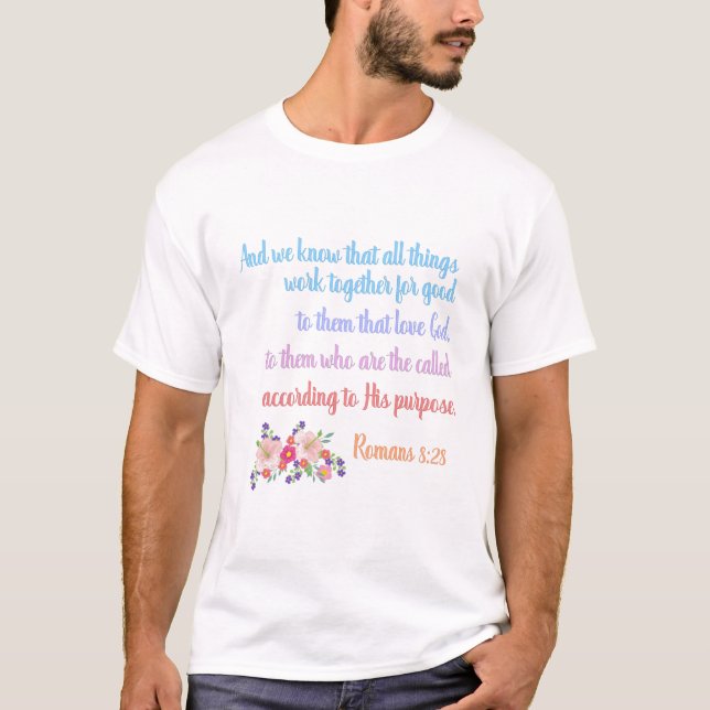 T-shirt Romans 8 Verset Bible Design (Devant)