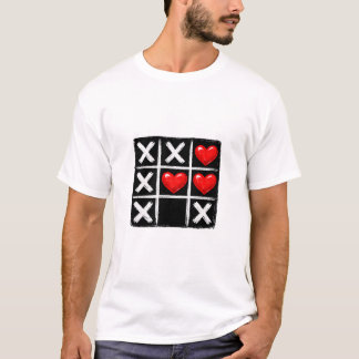 T-shirt Romantic Tic Tac Toe Winning Heart Row Valentine 