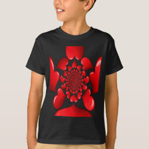 T-shirt Romantique Red Hearts Art Motif Imprimer
