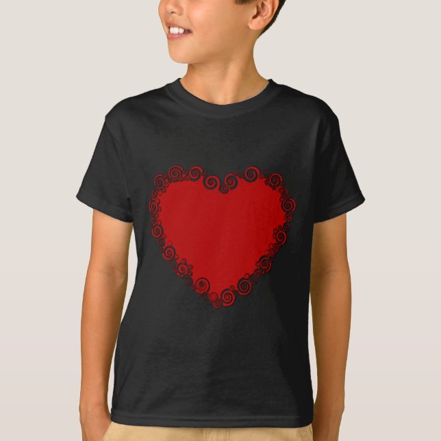 T-shirt Romantique Valentine amour coeur rouge (Devant)