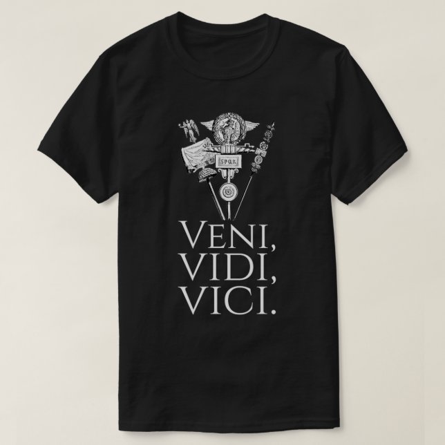 T-shirt Rome antique Julius César Citation latine Veni Vid (Design devant)