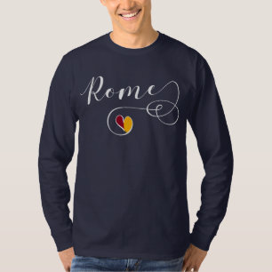 T-shirt Rome Coeur, Italie, Drapeau Romain,